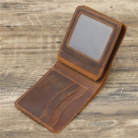 Men's Wallet Leather Wallet Retro Rough Tri-fold First Layer Cowhide